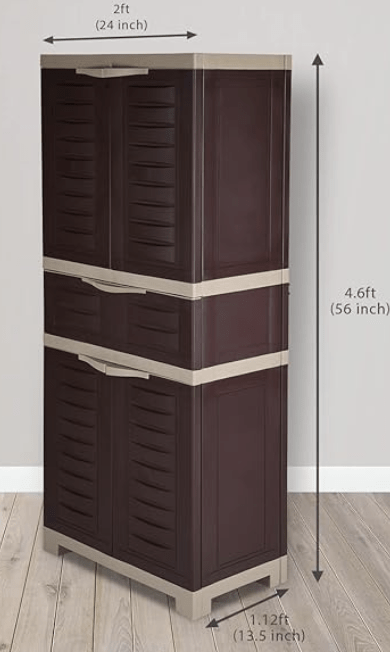 Supreme Fusion-02 MDR Center Drawer Storage Cupboard,Brown&Beige - Image 2